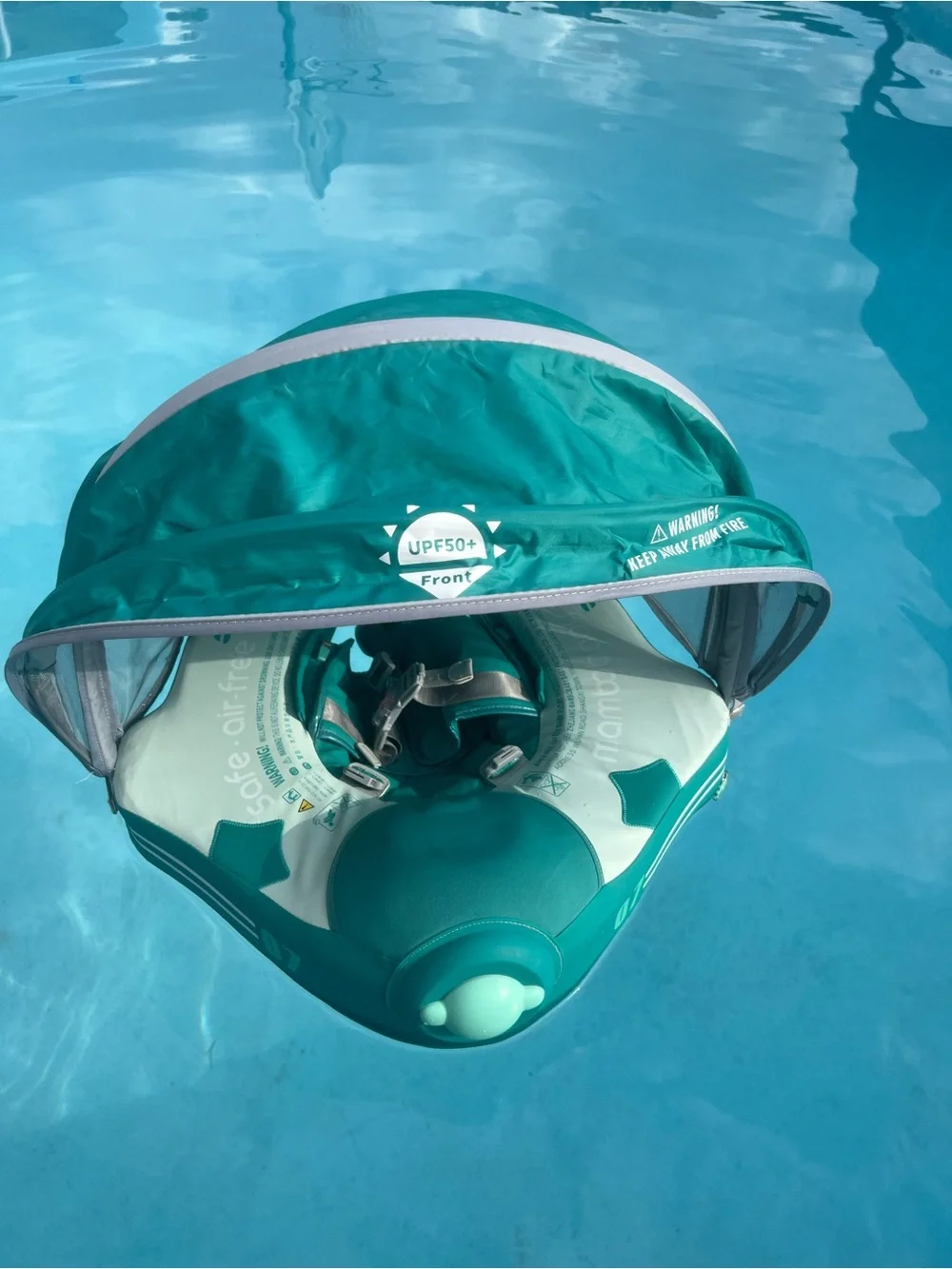 Mambo Baby Teal Swim Float with UPF50+ Sun Canopy
